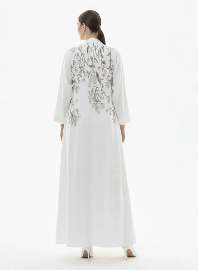 عبايات لمحة عباية غصون الربيع المطرزة – كريب لمار